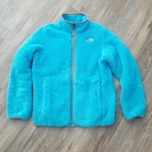 The North Face Girls Large Zip Up Blue Jacket